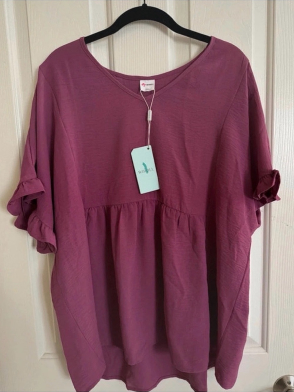 Babydoll Ruffle-Sleeve Tunic Top